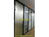 广州成品磨砂玻璃铝合金高隔墙 广州铝合金高隔墙供应价格